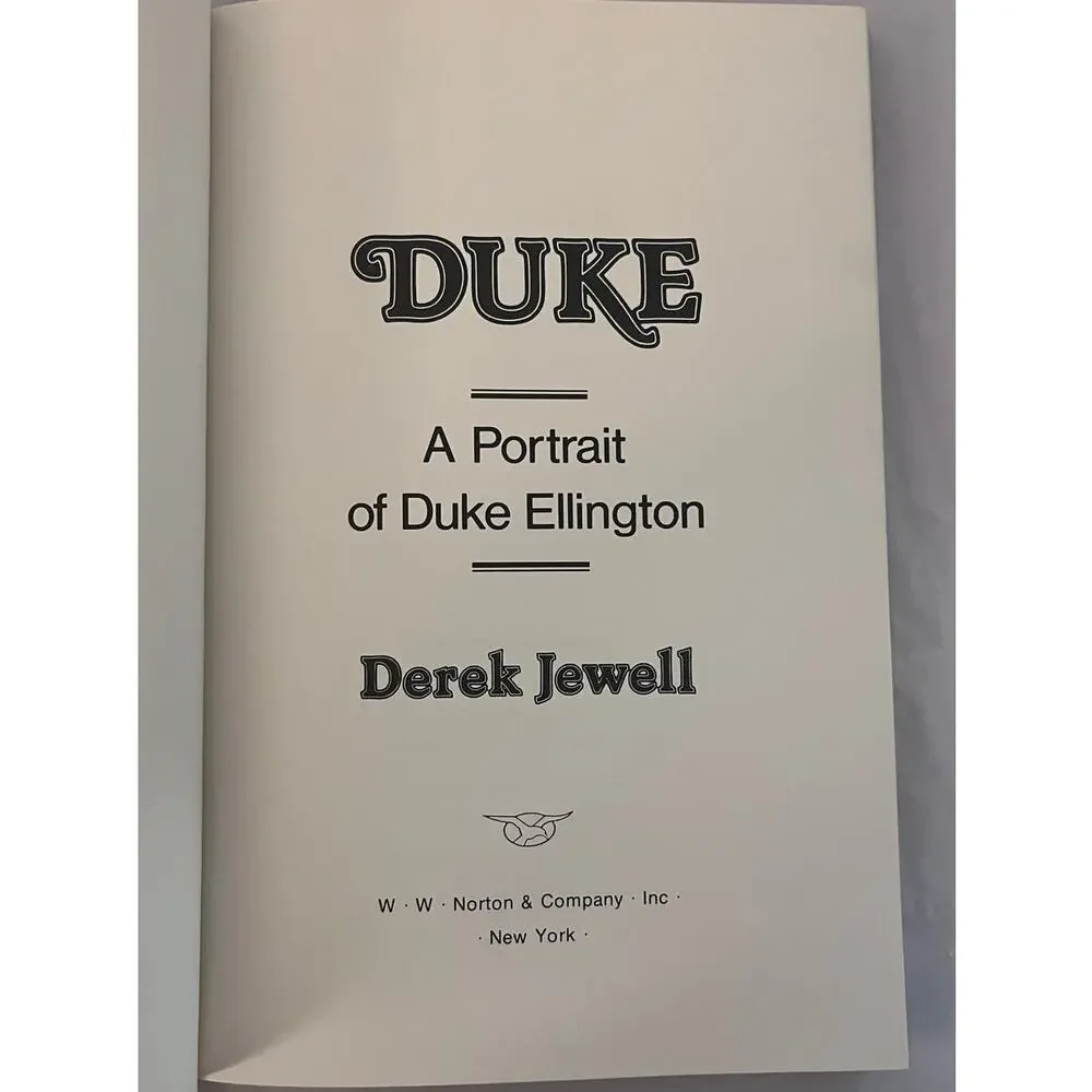 DUKE A Portrait of Duke Ellington by Derek Jewell Jazz Music Book Hardcover 1977